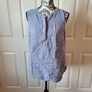 Ellen Tracy Linen woman's blue top